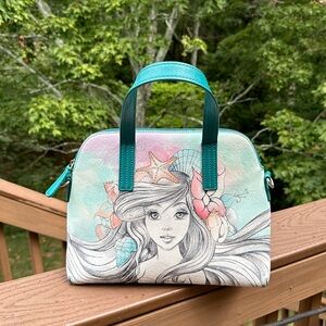 Rare Disney Boutique Arial Little Mermaid Faux leather satchel Purse retired